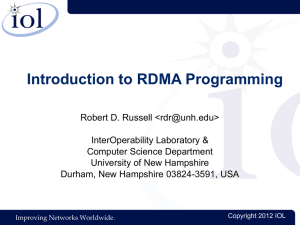 Introduction to RDMA Programming - Computer Science