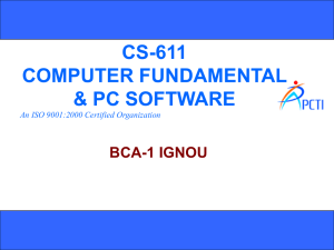 cs-611 computer fundamental & pc software