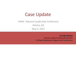 EEOC Case Update - Presented by Jo Linda Johnson