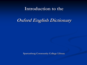 Introduction to OED (Powerpoint) - SCC Library