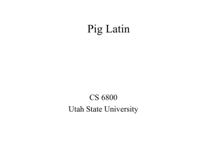 Pig Latin lecture notes