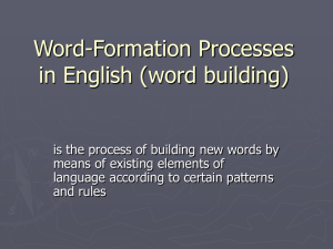 Word-Formation Processes in English (word building)