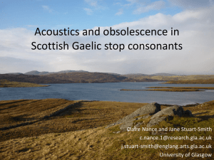 Acoustics and obsolescence in Scottish Gaelic stop