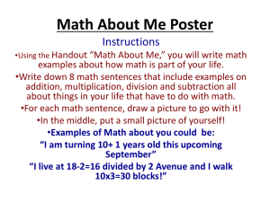 Math About Me Poster - Alliance Christine O`Donovan Middle