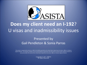 Does my client need an I-192? U visas and inadmissibility