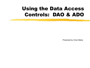 Using the Data Access Controls: DAO & ADO