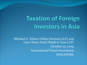 Taxation of Foreign Investors in Asia