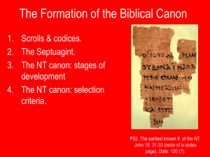 Formation of the Biblical Canon