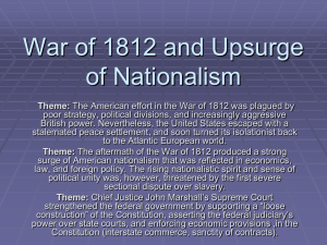 War of 1812 and Nationalism