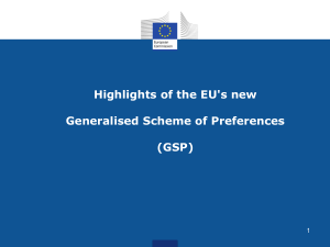 Presentation Highlights of the EU`s new General Scheme of