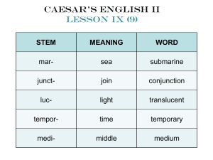 Caesar`s English II Lesson IX