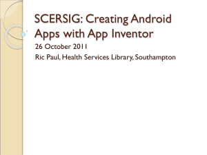 SCERSIG: Creating Android Apps with App Inventor