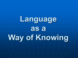 Language as a Way of Knowing
