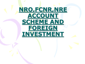 nro,fcnr,nre account scheme and foreign investment