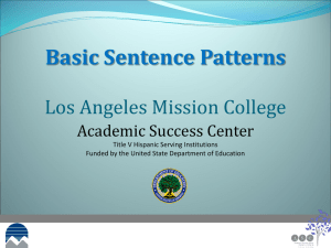 Basic Sentence Patterns PowerPoint