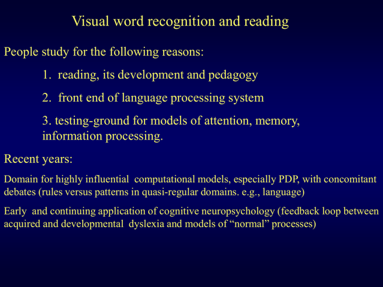 research about word recognition