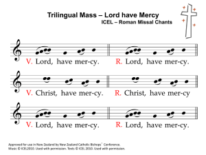 Trilingual Mass – E te Ariki ICEL – Roman Missal Chants