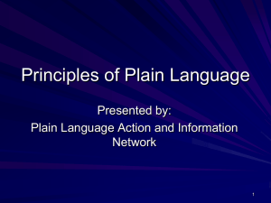 Why use plain language?