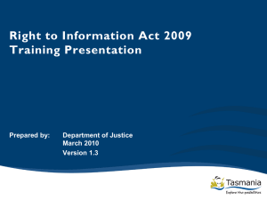 Right to Information Act 2009 Training Presentation