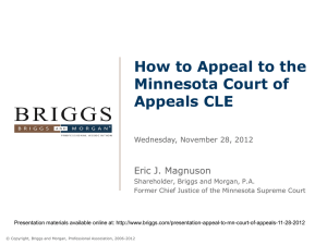 How to Appeal to the Minnesota Court of Appeals