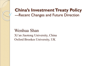 China`s Investment Treaty Policy