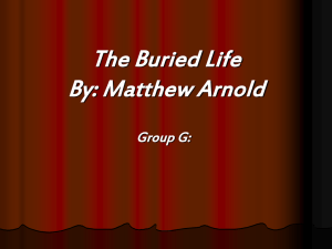 The Buried Life By: Matthew Arnold