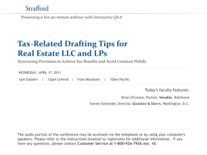Tax-Related Drafting Tips for Real Estate LLC