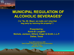 Alcohol Regulation - Nichols, Jackson, Dillard, Hager & Smith. LLP