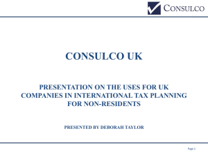 UK Holding Companies - Lugano International Fiscal Forum