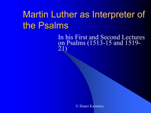 Martin Luther as Interpreter of the Psalms