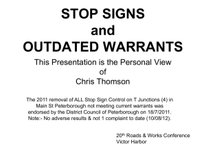 stop signs & outdated warrants - Local Government Association of