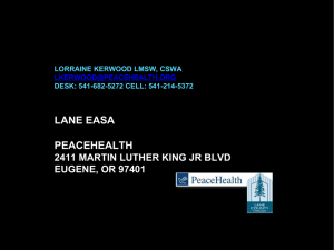 LANE EASA PEACEHEALTH 2411 MARTIN LUTHER KING JR