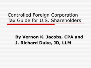 Controlled Foreign Corporation Tax Guide for U.S. Shareholders