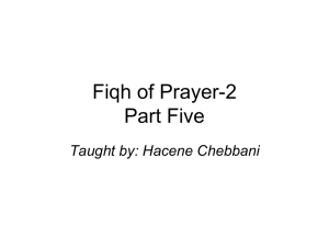 Fiqh of Prayer-2 Part Five