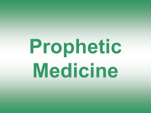 Prophetic Medicine – Lesson 1 – Slides