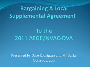 Bargaining A Local Supplemental Agreement To the 2011 AFGE