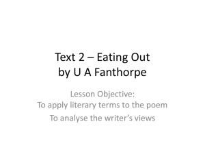 Text 2 – Eating Out by U A Fanthorpe