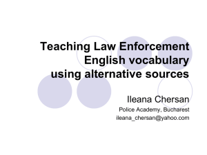 Teaching Law Enforcement English vocabulary using alternative
