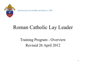 Roman Catholic Lay Leader - Archdiocese for the Military Services