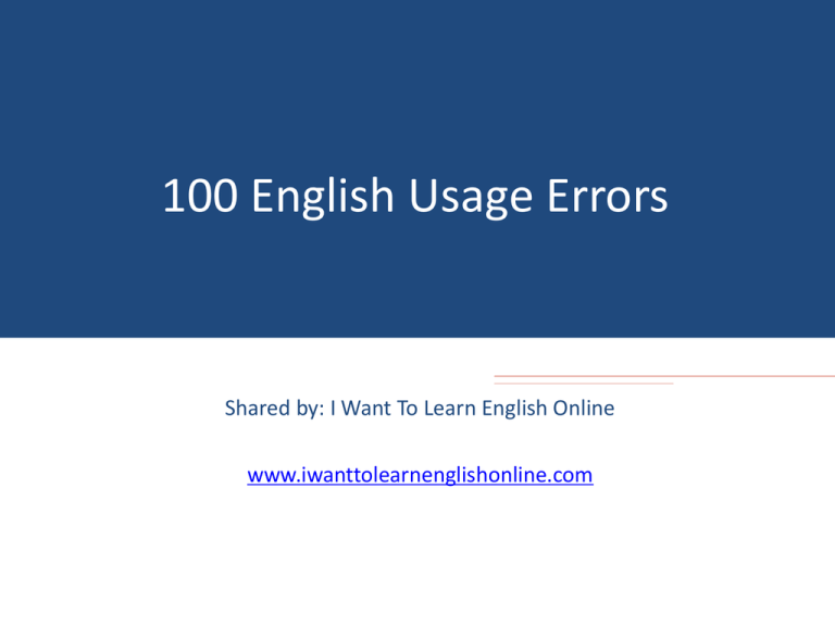  Common Usage Problems Learn English On Skype