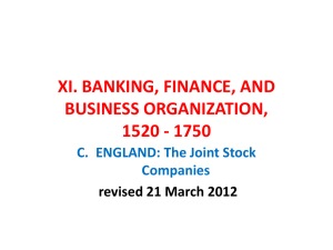 XI. BANKING, FINANCE, AND BUSINESS ORGIZATION, 1520