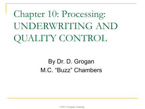unit 10: underwriting and quality control