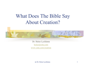 What Does The Bible Say About Creation?