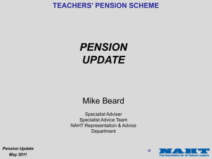 NAHT pension update WEPHA conference May 2011