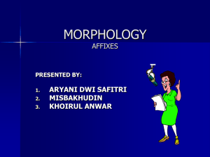 MORPHOLOGY AFFIXES - Misbakhudin Munir