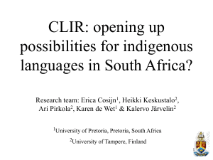 Cross language information retrieval in South African