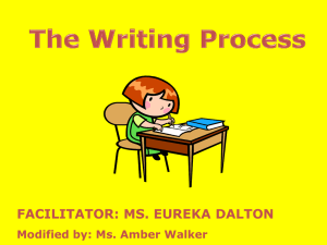 Week 1: The Writing Process PPT