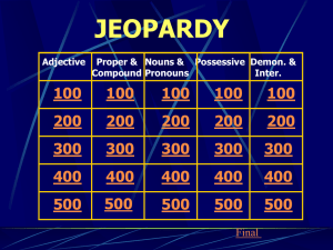 Adjective Jeopardy