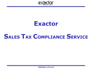 Exactor SALES TAX COMPLIANCE SERVICE