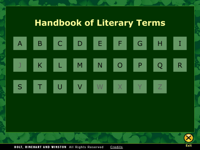 Handbook of Literary Terms Daviess County Public Schools